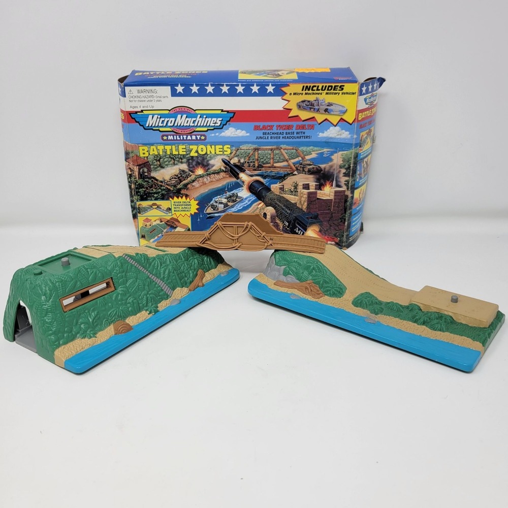 Micro Machines Military Battle Zones Black Tiger Delta Playset W/ Box Incomplete